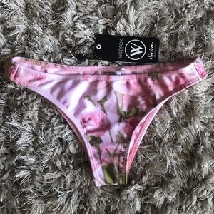 NEW Wildfox Swim Pink Flamingo Bikini Bottom Small